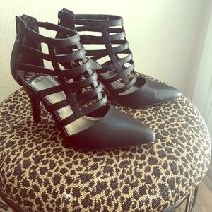 Black cage heels